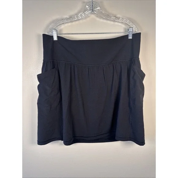 Athleta Salutation Stash Pocket 16.5 Skort Women's 2X Plus Black Activewear - Picture 1 of 8